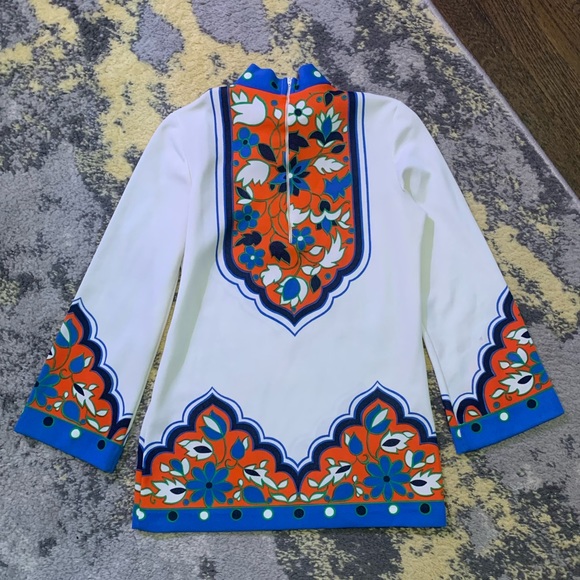 Vintage Tunic Top Size Small 70s Bohemian Print - Picture 5 of 7